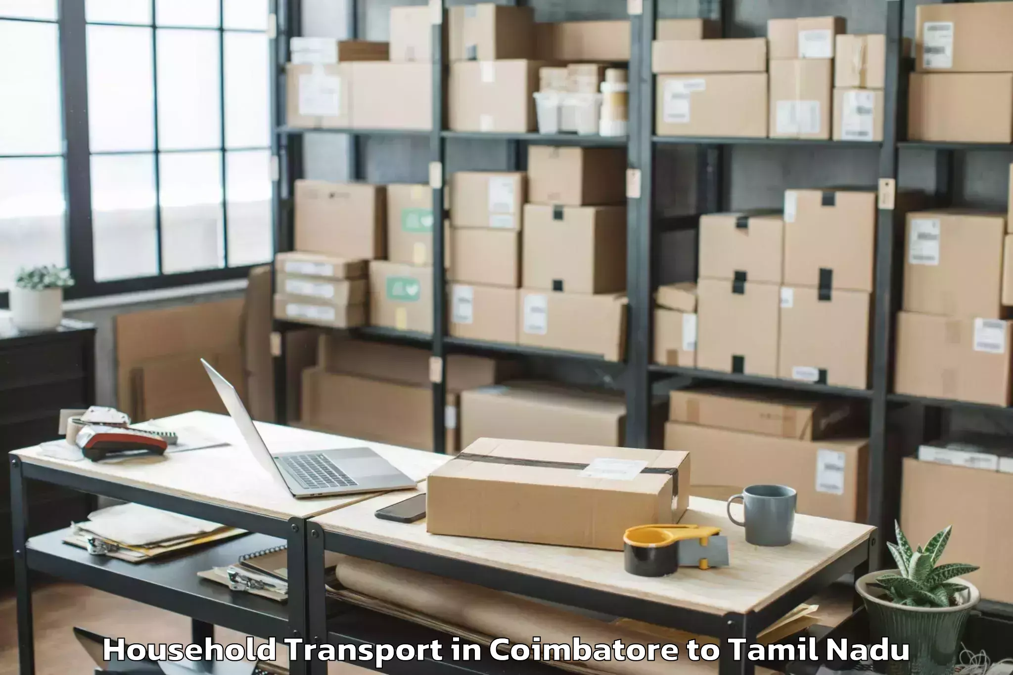 Reliable Coimbatore to Civil Airport Trz Household Transport